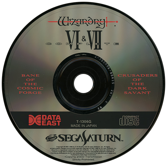 Wizardry VI & VII Complete box art for Sega Saturn